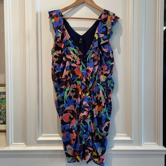 H&M |  Multicolour Floral Dress Hook & Eye Front Closure- size 10 - Picture 2 of 13